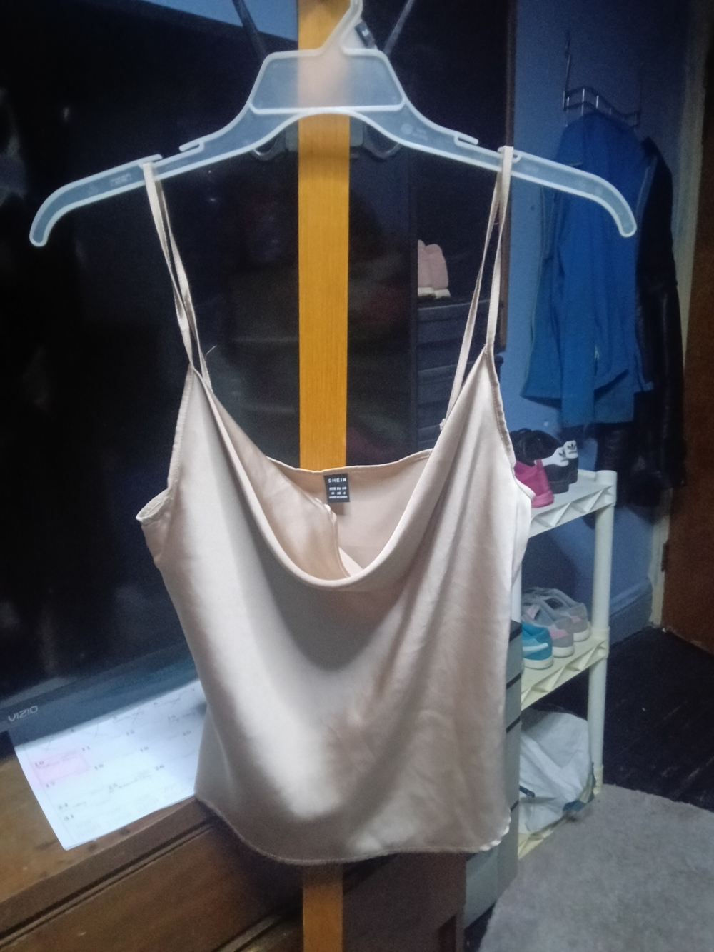 SHEIN Beige Satin Cowl Neck Camisole